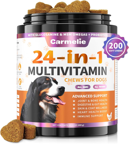 24 in 1 Dog Multivitamin Supplements - 200 Chewable - Senior Puppy Natural Dog V - Picture 11 of 12