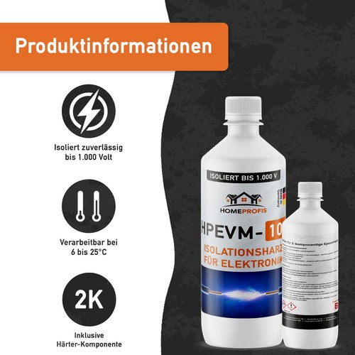 HPEVM-100 Elektro Vergussmasse (glasklar) - Gießharz für Kabel, LED & Elektronik - Bild 2 von 6