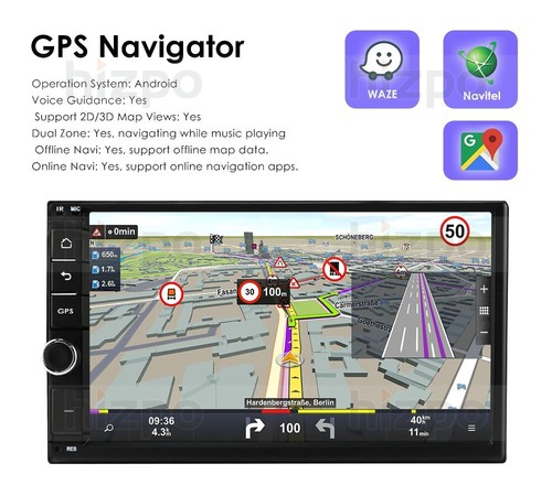 7 Inch Double 2 Din Android 12 Wifi Car Radio Stereo Multimedia GPS Navi Player - Picture 5 of 6