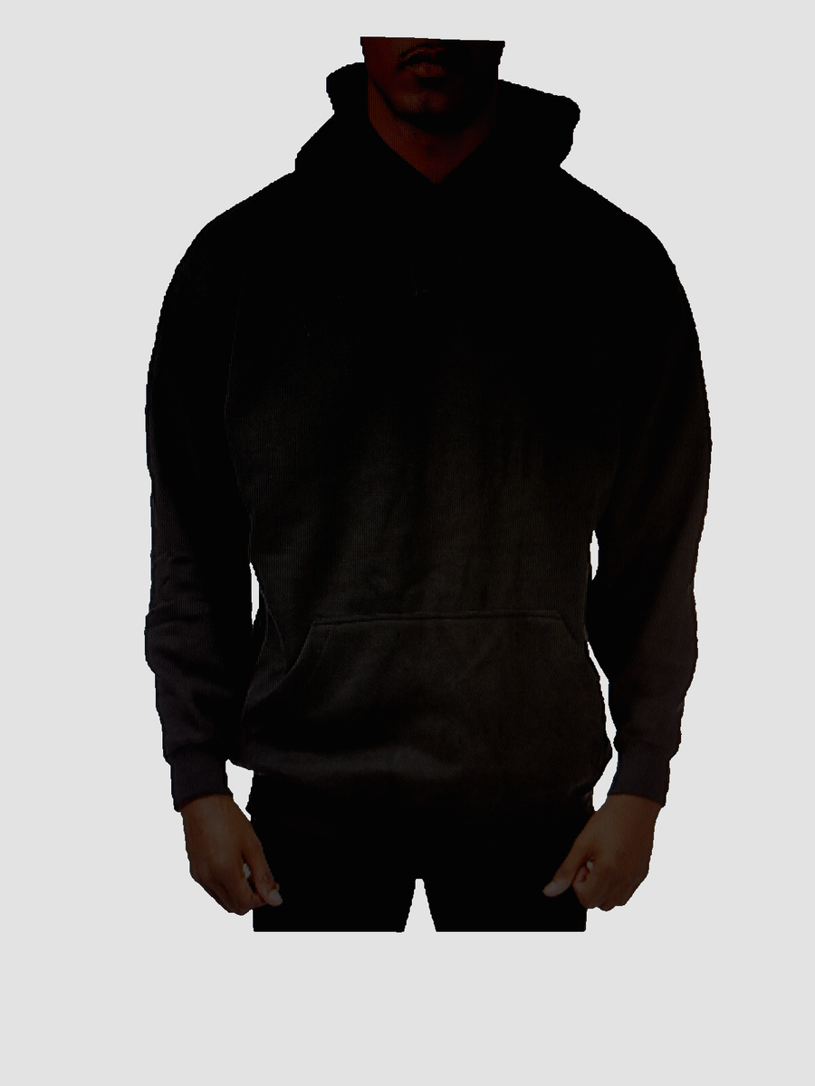 PRO CLUB MENS COMFORT PULLOVER HOODIE Cotton Black,Front Pocket Size  MEDIUM