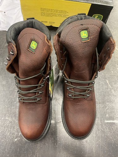 Botas para hombre John Deere JD8283 11,5 M marrón cuero resistente al ácido de granero nuevas con etiquetas - Imagen 8 de 11