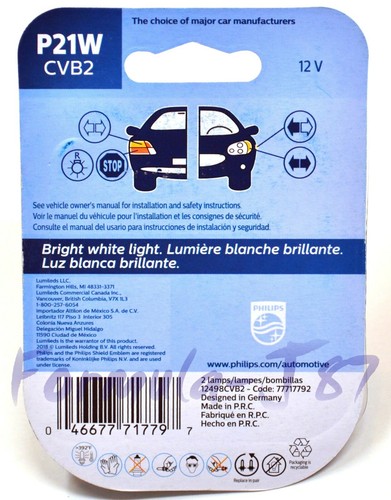 Philips Crystal Vision Ultra Light P21W 21W Two Bulbs Rear Turn Signal OE Lamp - Picture 3 of 12