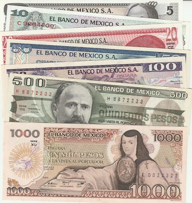 メキシコ旧紙幣 7種セット Banco de Mexico El Banco de Mexico: Collection 7 Bank Notes UNC. | eBay