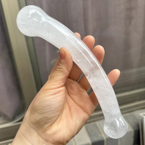 Varita de masaje de pene de cristal de cuarzo transparente natural de 1 pieza piedras preciosas Yoni decoración curativa - Imagen 5 de 10