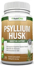 NutriONN PSYLLIUM HUSK CAPSULES - 1450mg Per Serving - 240 Capsules - Double ...