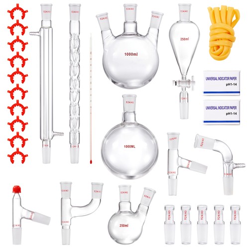 VEVOR Lab Glassware Distillation Kit 1000ml 3.3 Boro 29 pcs Glassware Equipment - Picture 11 of 12