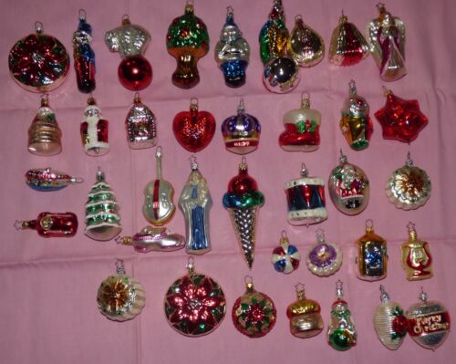 Lot of 38 Vintage West German Blown Inge Glass Christmas Ornaments
