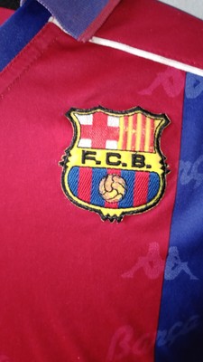 Maillot Domicile FC Barcelone 1992-1995 Vintage - Taille M Homme, Collector Kappa - état Correct Avec Petit Défaut D'impression