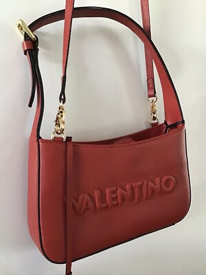 Valentino By Mario Valentino Kai Logo Brick Red Shoulder Bag Valentino By Mario Valentino Kai Logo Brick Red Shoulder Bag