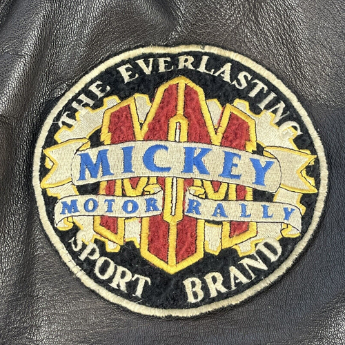 Vintage Mickey Mouse Racing Team Leder Bomberjacke Gr. XL Heavy The Disney Store - Bild 3 von 13