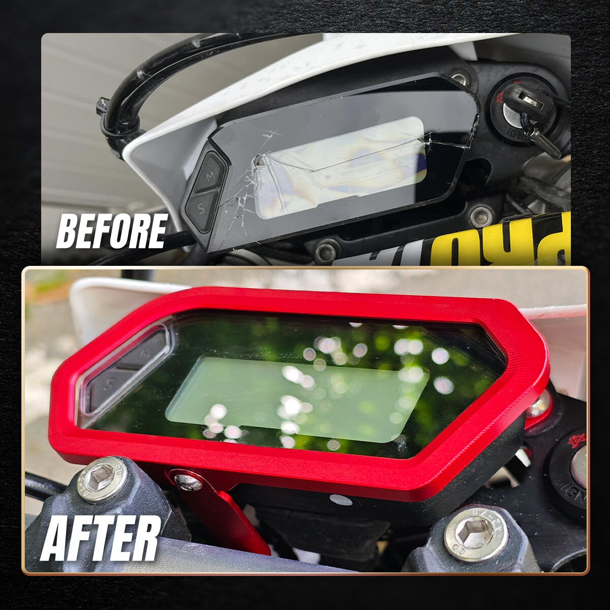 CNC Motorcycle Screen Dashboard Display Guard Cover Cap For