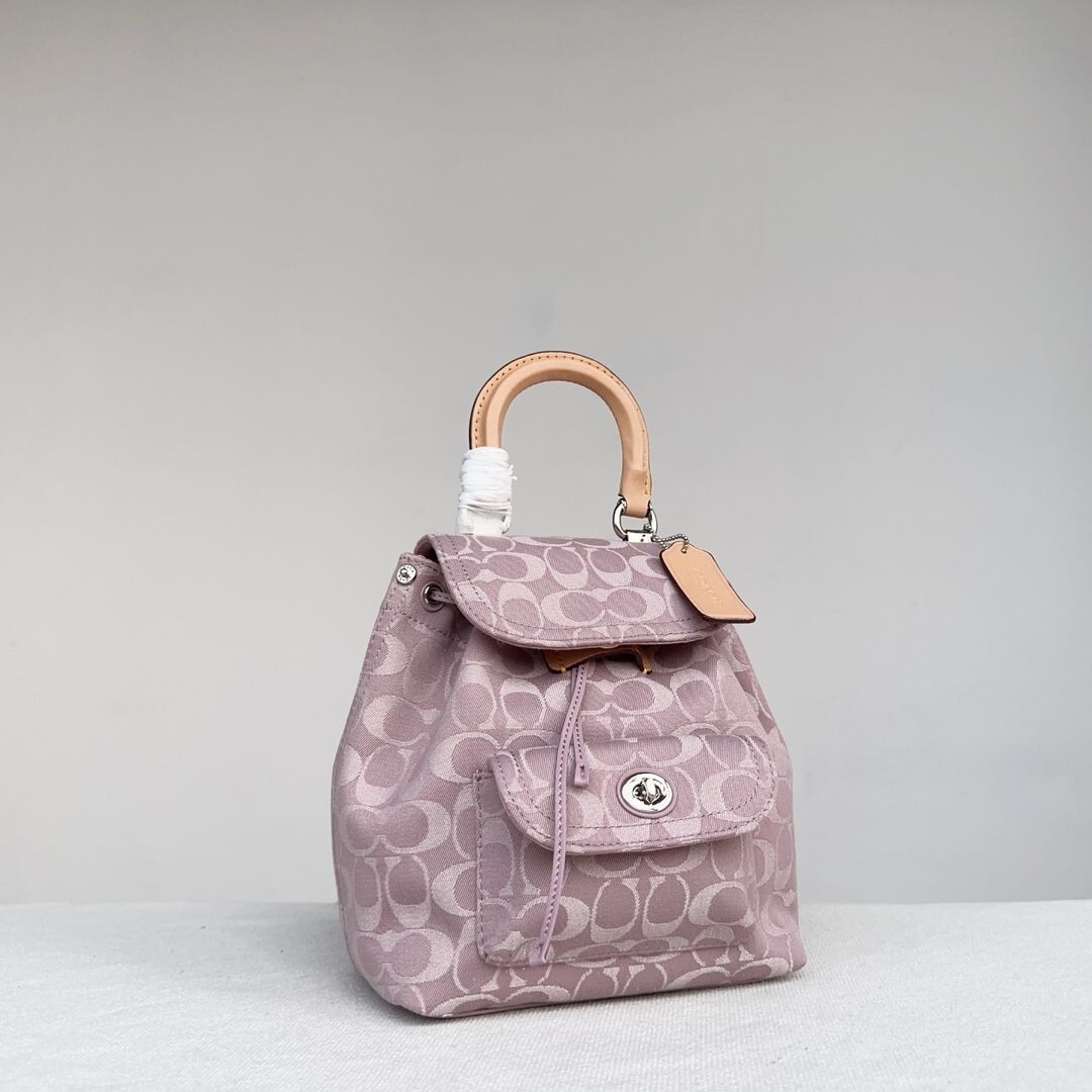 COACH Leah Backpack 21 Signature Denim Purple CJ833 Outlet