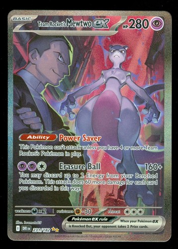 Pokemon TEAM ROCKET'S MEWTWO EX 231/182 Destined Rivals - SPECIAL ILLUSTRATION