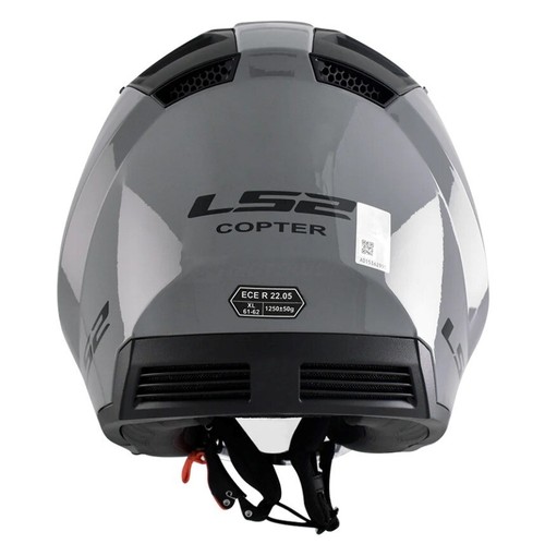 Casco JET LS2 Copter II Solid OF600 - Grigio Nardo Lucido - Doppia Visiera - Foto 5 di 6