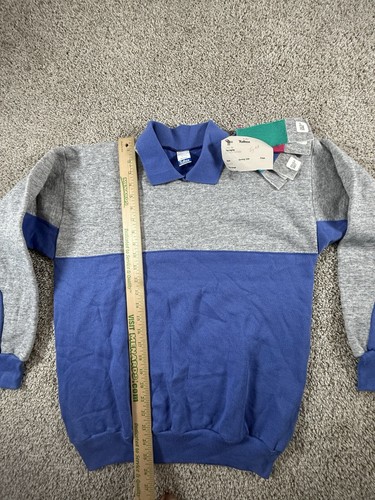Vintage 80s Streetwear Mens Medium CrewNeck Fleece Color block Pullover New - Picture 8 of 10