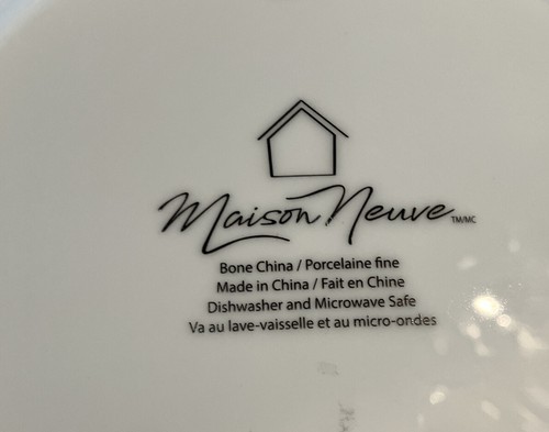 MAISON NEUVE weiß Ersatz 8,25" Salatteller Punktrand Bone China - Bild 3 von 4