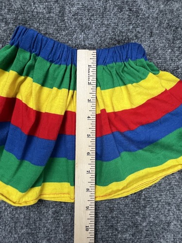 Falda Vintage Color Primario Rayas 3T Hecha en EE. UU. Arco Iris Brite Tulipán Tops - Imagen 8 de 8