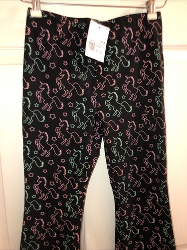 NWT Forever 21 Girls Black Casual Lounge Pants With Multicolored Unicorns Sz 9 - Picture 4 of 8