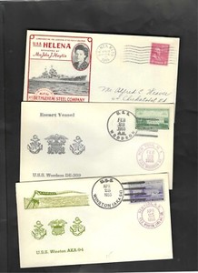 USA-1955-COVERS-CACHETS-SHIPS-NAVY-LOT OF 3-F-VF-#977