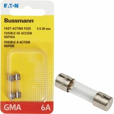 (5)-Bussmann 6A GMA Glass Tube Electronic Fuse 5 mm Dia. x 20mm BP/GMA-6A