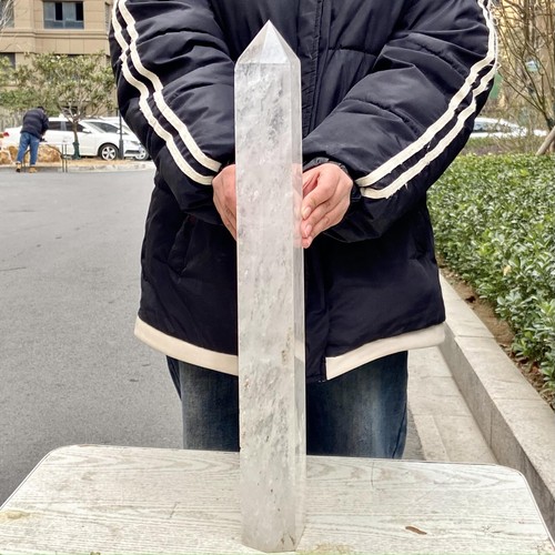 11.44LB Natural transparent white crystal pillar - therapeutic meditation - 第 8/18 張圖片