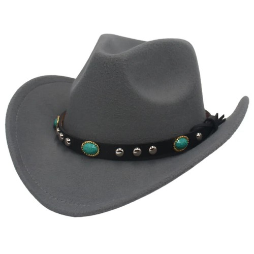 Men’s Blue Black Felt Cowboy Hat. Men’s Western Cowboy Hat. Sombrero Vaquero - Picture 23 of 26