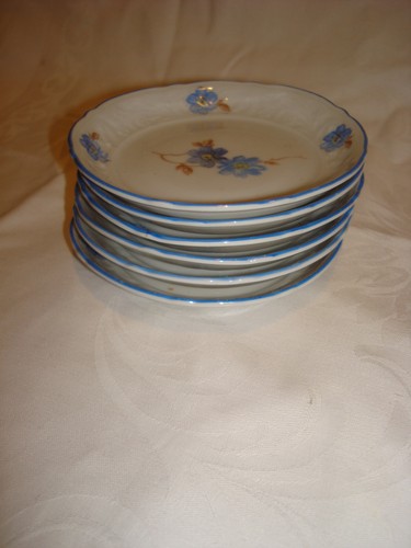 60s Fabric  Arzberg Schumann 6er Set Teller  Praline  Schälchen Vergissmeinnicht - Bild 3 von 5