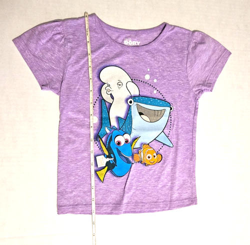 Disney Finding Dory Nemo Pixar Shirt Graphic Blue Short Sleeve Animals 5 5T Girl - Picture 6 of 7