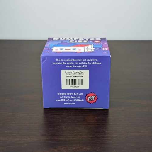 100% Soft Dumpster Fire DUMPO THE CLOWN EDITION Vinyl Figure - NEW IN HAND - Picture 8 of 9