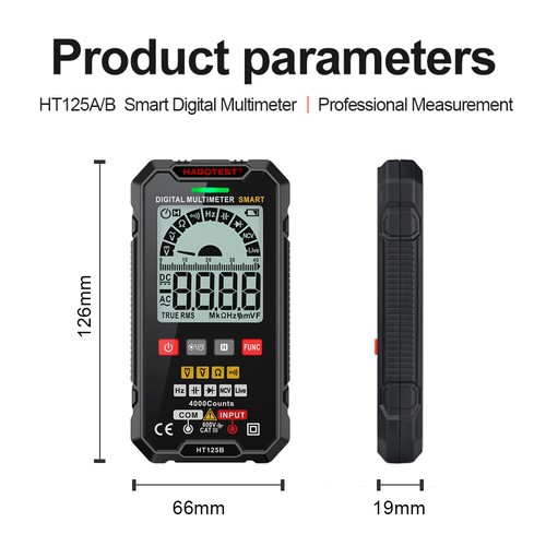 HABOTEST HT125 Digital Multimeter TRMS 4000 Counts Auto-Range DC AC Voltmeter - Picture 10 of 23
