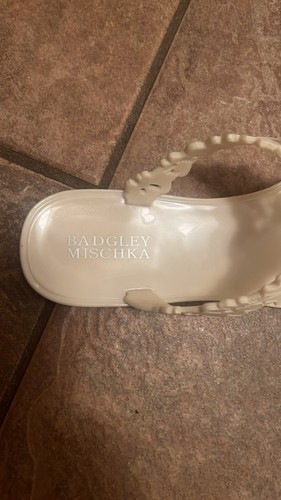 Badgley Mischka Bali Floral Thong Jelly Flip Flops Summer Sandals Ivory Size 8 - Picture 3 of 6