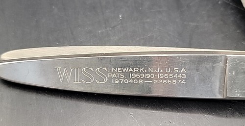 WISS Pinking Shears Scissors MADE IN NEWARK NJ USA PATS 1965443-1970408 1959190 - Picture 2 of 5