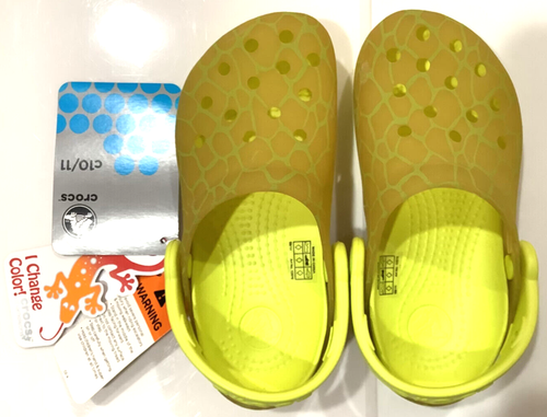 NWT Crocs Kids Chameleons Chmlns Tns Clog Reptile, Lime/Citrus, Size Jr. C10/11 - Picture 7 of 8