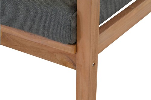 Lesli Living Loungesessel "Stafford" Taupe-grau/Teak Gartensessel Lounge Sessel - Bild 6 von 12