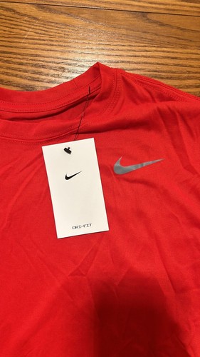 Nike Mens Size L Team Legend Short Sleeve Tee, Dri-FIT RED - Picture 2 of 3