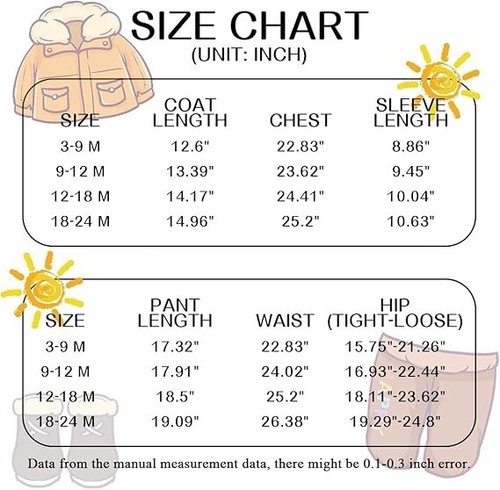 Toddler Snowsuit Boys Girls Fleece Snow Pants And Jackets Winter Outfit 18-24M - Picture 6 of 6