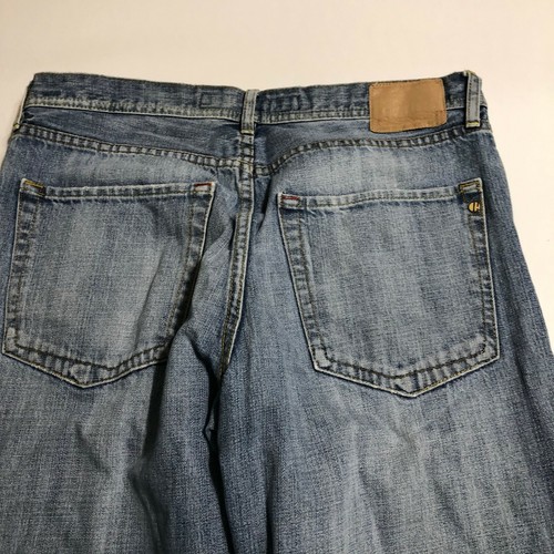 Pantalones de mezclilla para hombre Ben Sherman desgastados botón mosca lavado medio talla 36 x 34 - Imagen 7 de 8