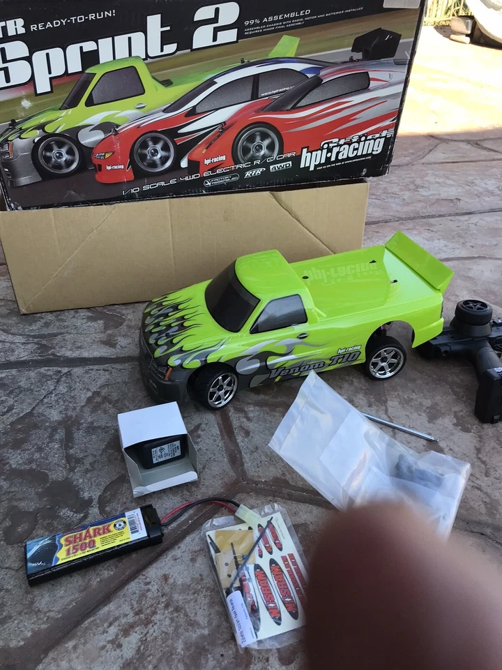 Vintage NOS hpi Racing 4wd Sprint 2 RC Mini Truck Box AWD Remote Control Pick Up - Image 3 of 4