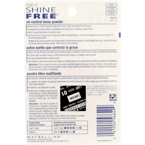 Maybelline Shine Free Oil Control Loose Powder, 210 Light, 0.7 oz - Picture 2 of 3