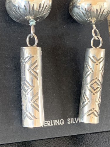 Navajo Sterling Silver Naja Earrings 2.75" 1519 - Picture 12 of 12