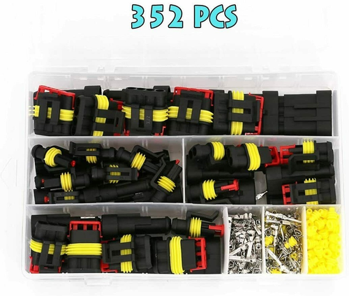 352PCS Connettori Impermeabili 1/2/3/4 Pin Auto Cavo Elettrico Connettore Spina Set - Foto 12 di 12