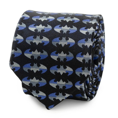 DC Comics Batman Blue Blocked Black Men's Tie - Picture 1 of 5