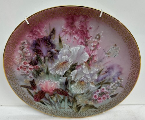 Vintage Symphony Of Shimmering Beauty " Iris Quartet" Lena Liu Bone China Plate - Picture 5 of 6