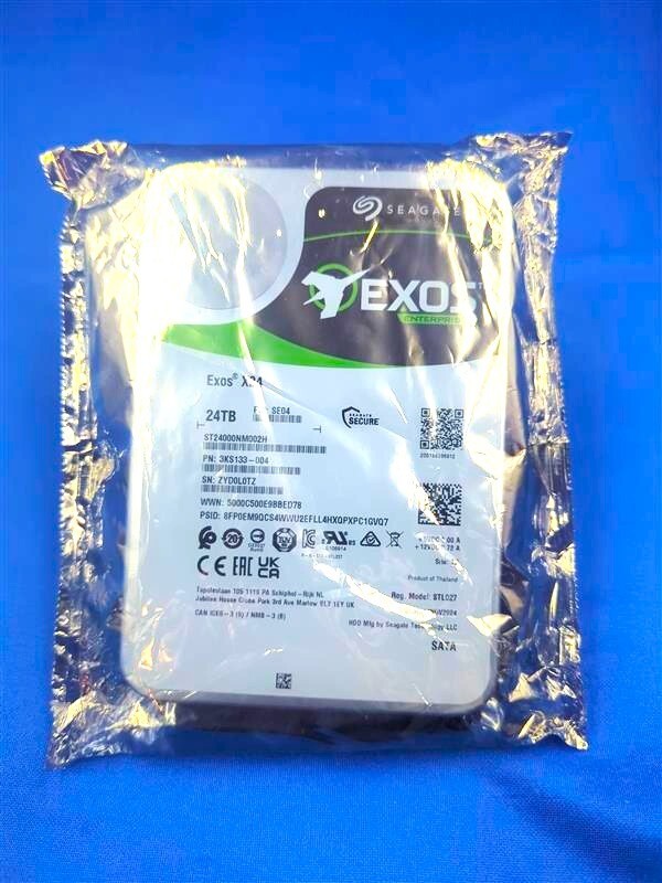 ST24000NM002H Seagate Exos X24 24TB 7&period;2K RPM SATA 6Gb&sol;s 512MB 3&period;5&apos;&apos; 512e HDD New