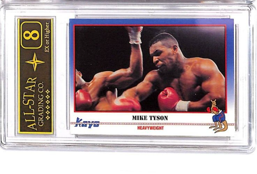 MIKE TYSON 1991 KAYO ANAHEIM PROMO BOXING TEST CARD (Never Released) ASG 8 EX #U - Afbeelding 2 van 3