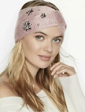 NWT Victoria's Secret Sparkle Headband Ear Warmer Bling Gem Luxe Blush Pink