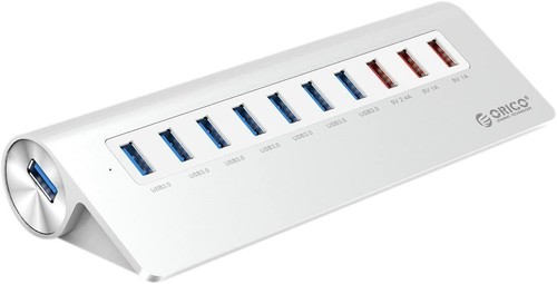 ORICO Powered USB 3.0 Hub w/ 7 Port 5 Gbps Data Hub & 3 Fast USB Charging Ports - 第 1/5 張圖片