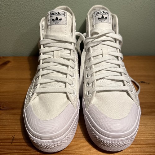 adidas Originals Women's Nizza Platform Mid Sneaker Sz 9 White FY2782 EXCELLENT! - Bild 2 von 15