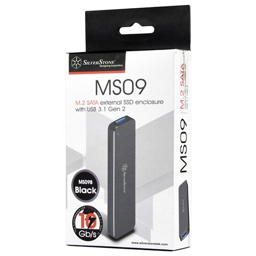 SILVERSTONE MS09 M.2 SATA External SSD Enclosure USB 3.1 SST-MS09B Black - F43 - Picture 2 of 8