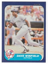 DAVE WINFIELD 1986 Fleer Baseball # 121 New York Yankees HOF NM - MT